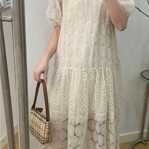 Elegant Cream Lace Dress